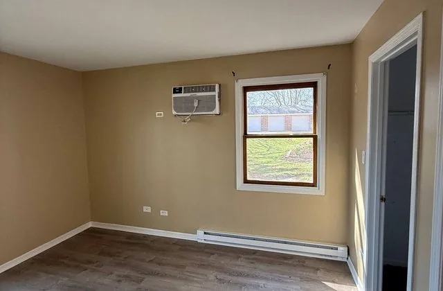 Freshly painted room during a rental turnover
